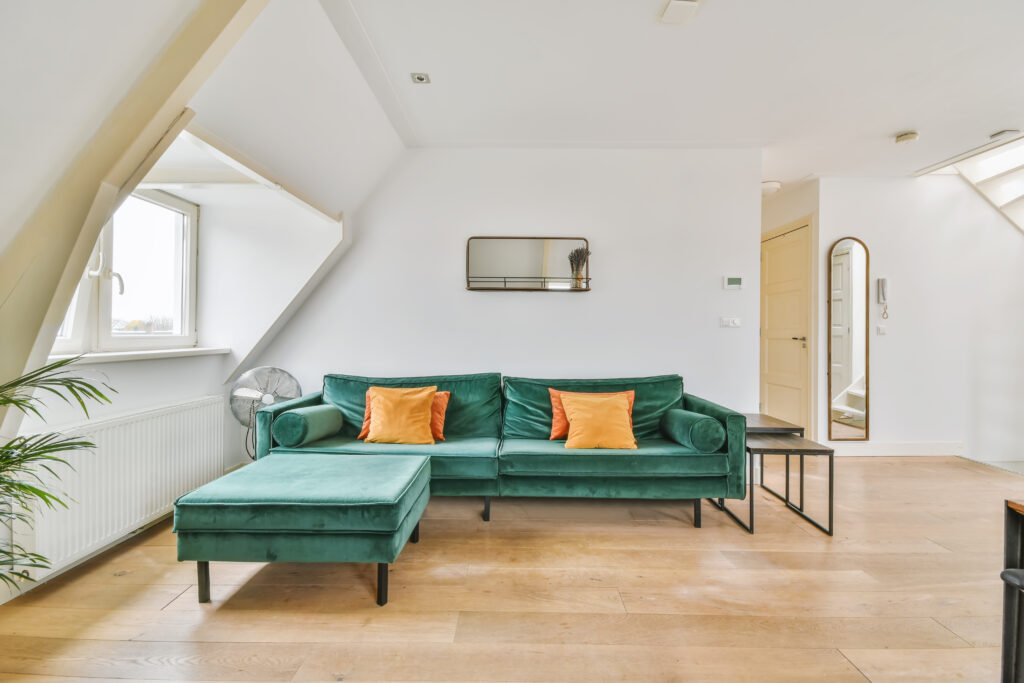 Attractive Living Room With Emerald Sofa With Deco 2026 01 08 05 25 33 Utc