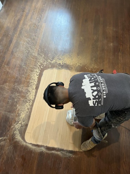 Hardwood floor restoration