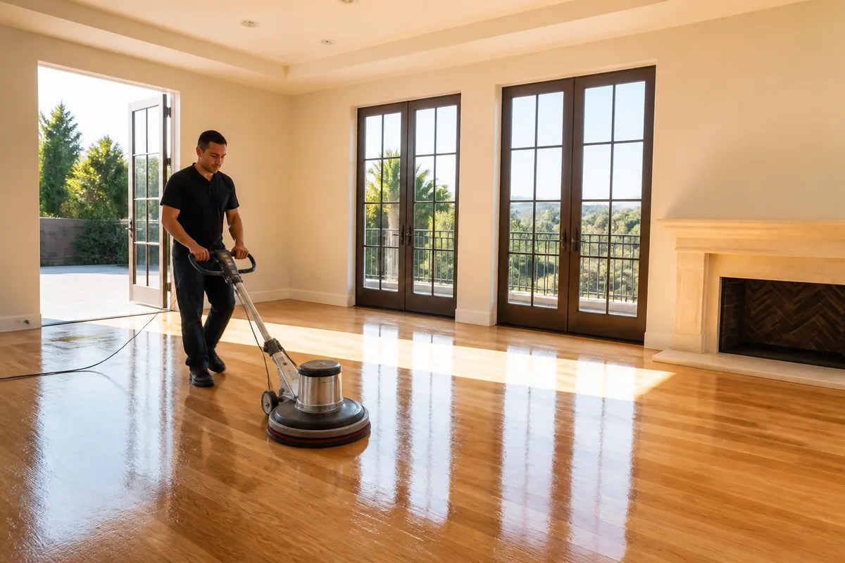 Screen and recoat process refreshing hardwood floors